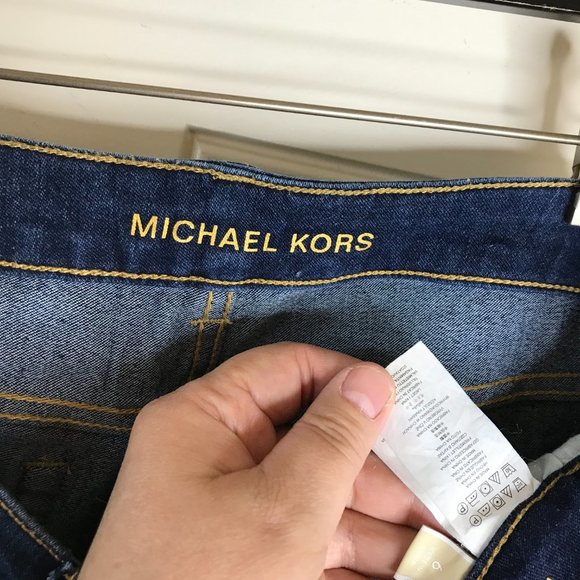 Michael Kors Womens Izzy Skinny Jeans Dark Blue - Picture 7 of 7